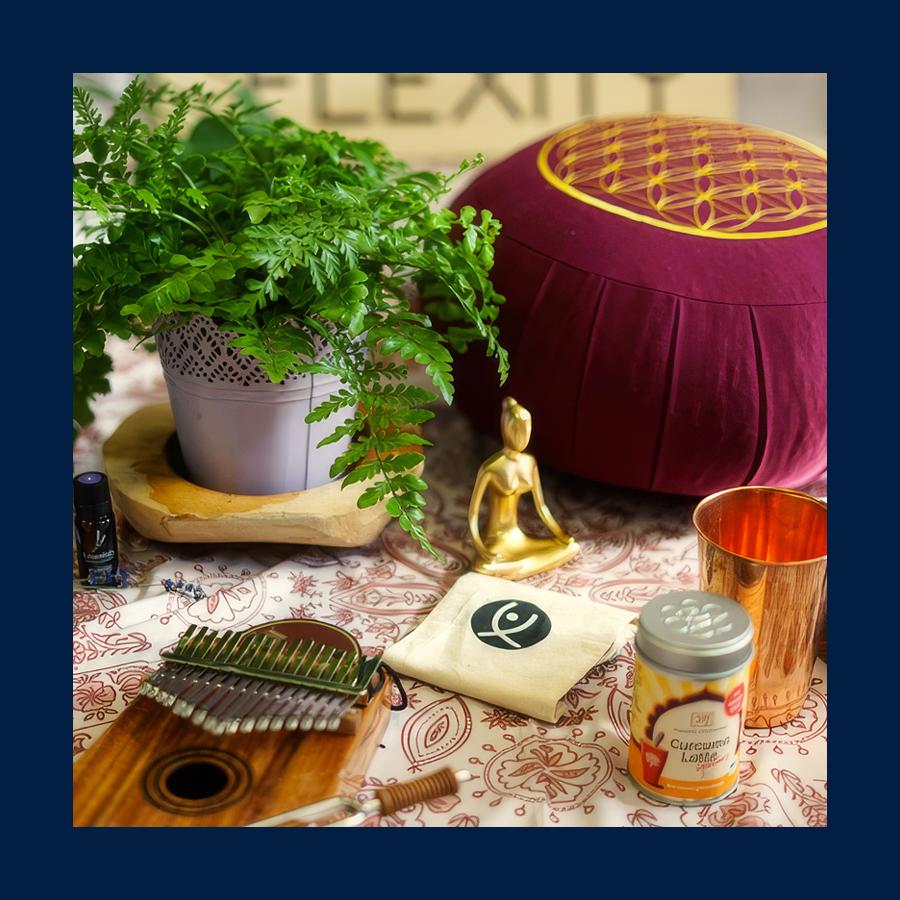 Yoga and wellness objects 